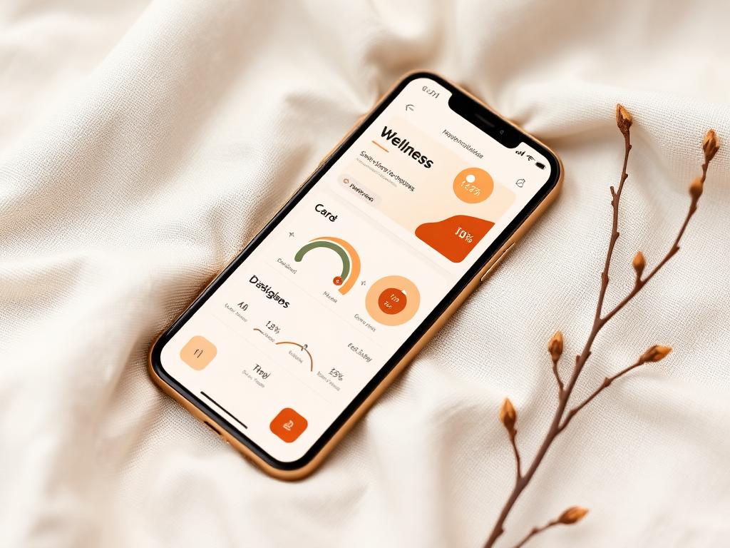 Téléphone affichant l'interface douce d'une application de croissance personnelle